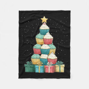 Cupcake Baking Baker Christmas Tree Xmas  Fleece Blanket