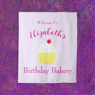 Cupcake Baking Birthday Tapestry