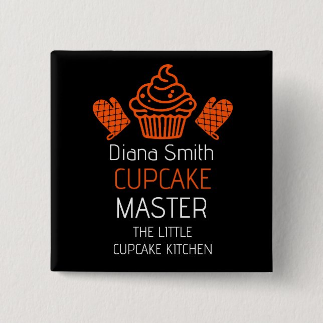 Cupcake Baking Course 2 Inch Square Button (Front)