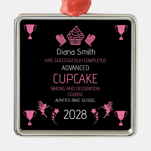 Cupcake Baking Course Metal Ornament (Front)