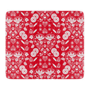 Cupcake Baking Folk Art Cutting Board