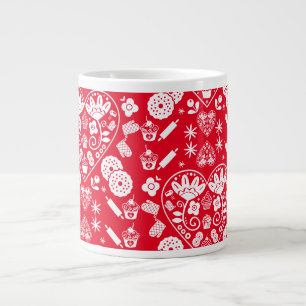 Cupcake Baking Folk Art Large Coffee Mug