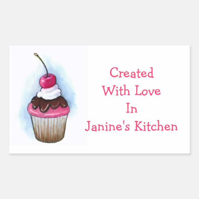 Cupcake: Baking Labels: Oil Pastel Art Sticker (Front)