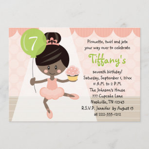 Cupcake Ballerina Invitation Anniversaire Amer d'A
