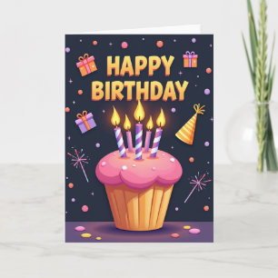Cupcake Birthday Art Card