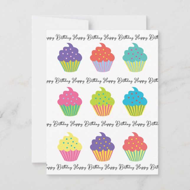 Cupcake Birthday Card Template (Front)