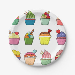 Cupcake Birthday Design Paper Plate