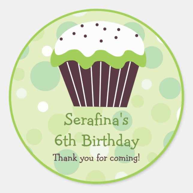 Cupcake Birthday Gift Sticker (Front)