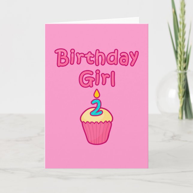 Cupcake Birthday Girl 2 Card (Front)