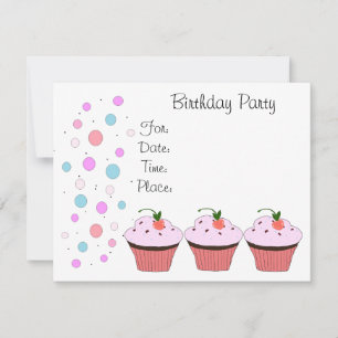 Cupcake Birthday Invitation