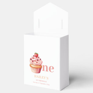Cupcake Birthday Invitation,  Girls 1st Birthday Favor Box