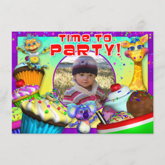 Cupcake Birthday Invite with "The GiggleBellies"