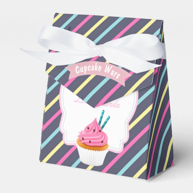 Cupcake Birthday Party Guest Favour Favor Box (Front Side)