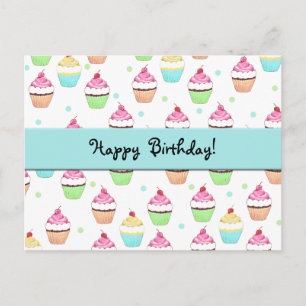 Cupcake Birthday Postcard