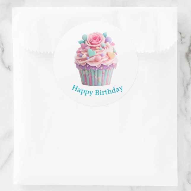 Cupcake Birthday Stickers (Bag)