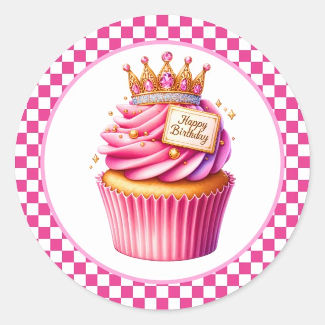 Cupcake Birthday Stickers (Front)