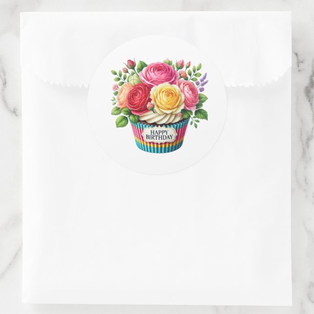 Cupcake Birthday Stickers (Sac)