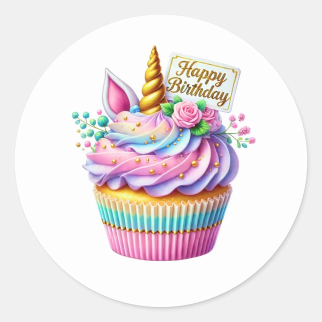 Cupcake Birthday Stickers (Devant)