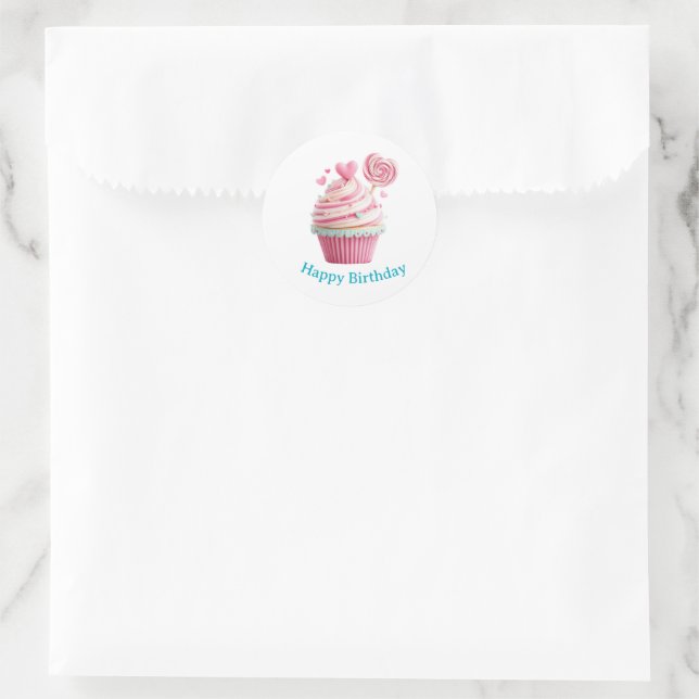 Cupcake Birthday Stickers (Sac)