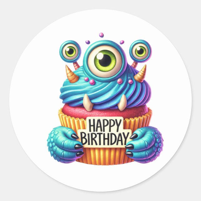 Cupcake Birthday Stickers (Front)