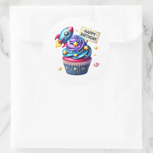 Cupcake Birthday Stickers (Sac)