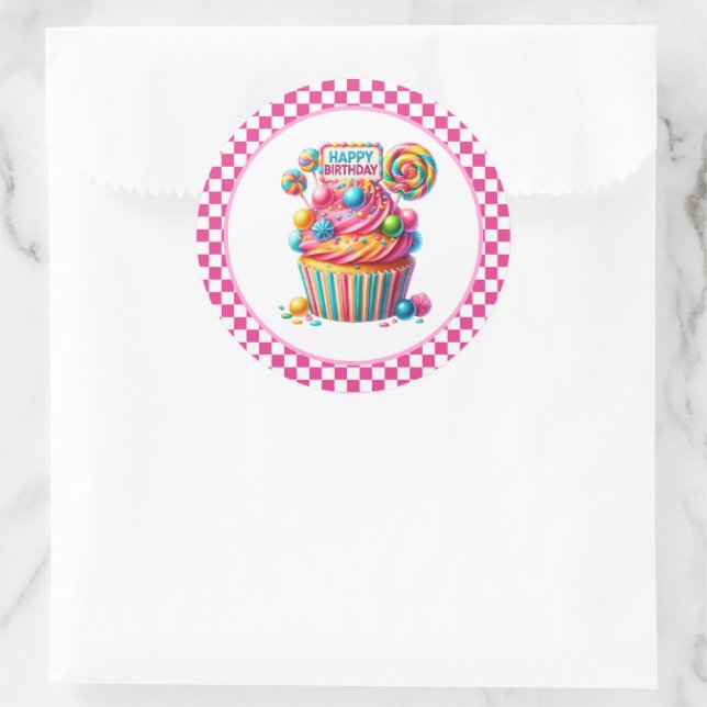 Cupcake Birthday Stickers (Bag)
