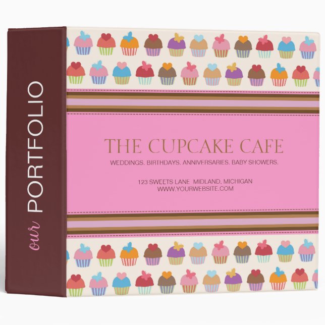Cupcake Boutique Portfolio Binder (Front/Spine)