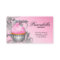Cupcake Business Card Crown Classy Silver Pink