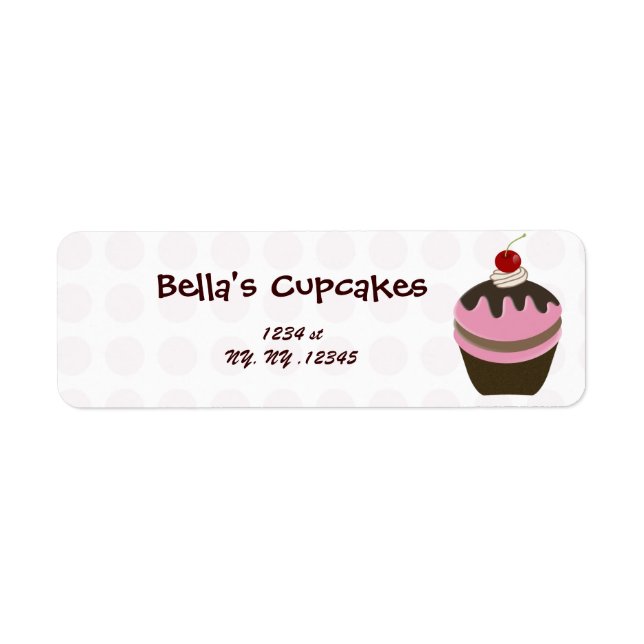 cupcake business Return address label (Front)