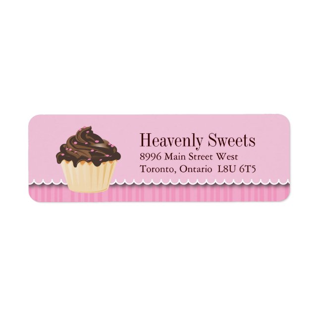 Cupcake Business Return Address Labels (Front)