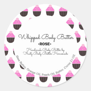 Cupcake Butter Bath Branding Packaging Classic Round Sticker