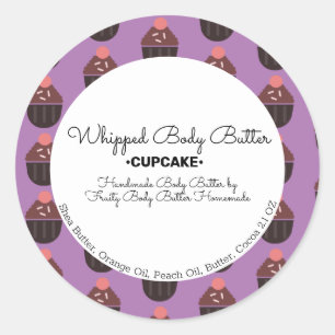 Cupcake Butter Bath Branding Packaging Classic Round Sticker