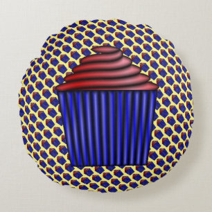 Cupcake by Kenneth Yoncich Round Pillow