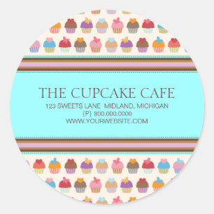 Cupcake Cafe   Bakery Business Stickers