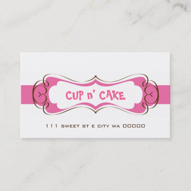 Cupcake, Cake, Bakery Business Card (Front)