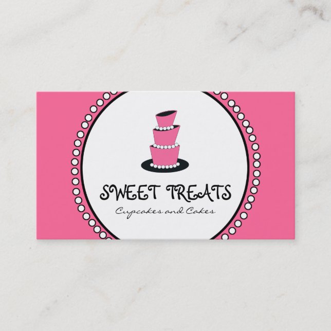 Cupcake Cake Bakery Business Cards (Front)