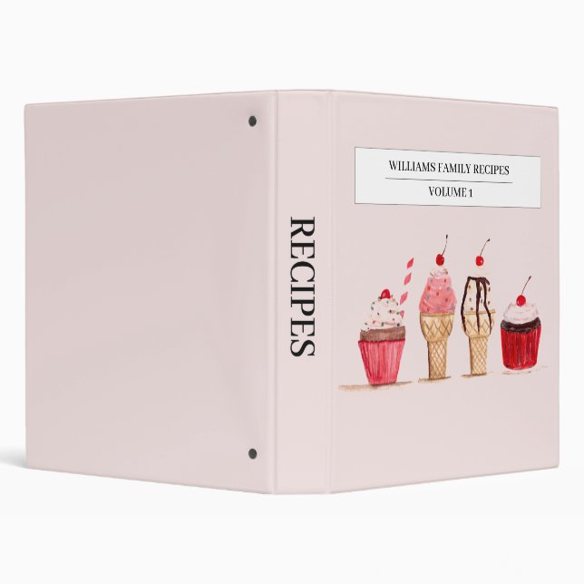 Cupcake Cakes Desserts Baking Baked Goods Recipe Binder (Background)