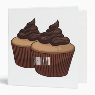 Cupcake cartoon illustration binder