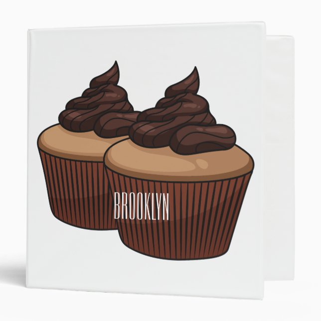 Cupcake cartoon illustration binder (Front/Inside)