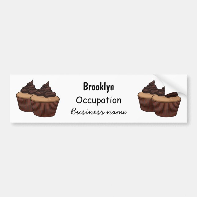 Cupcake cartoon illustration bumper sticker (Front)