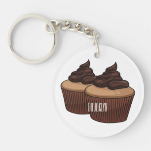 Cupcake cartoon illustration keychain