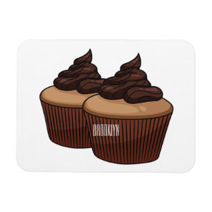 Cupcake cartoon illustration magnet
