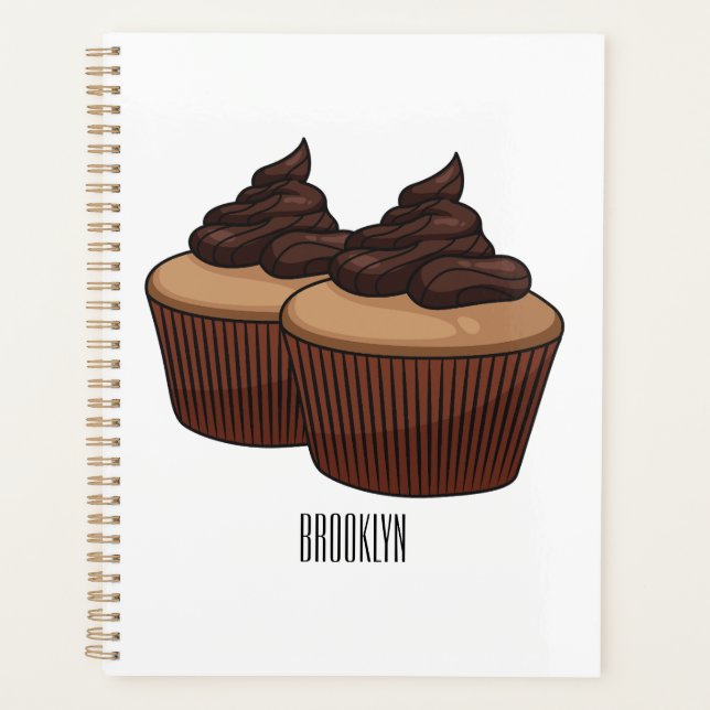 Cupcake cartoon illustration  planner (Front)