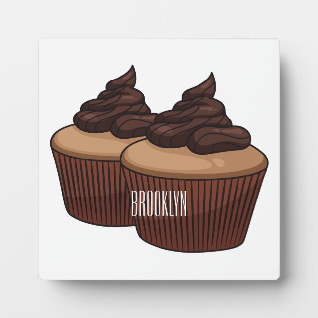 Cupcake cartoon illustration  plaque (Front)