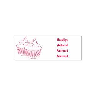 Cupcake cartoon illustration self-inking stamp