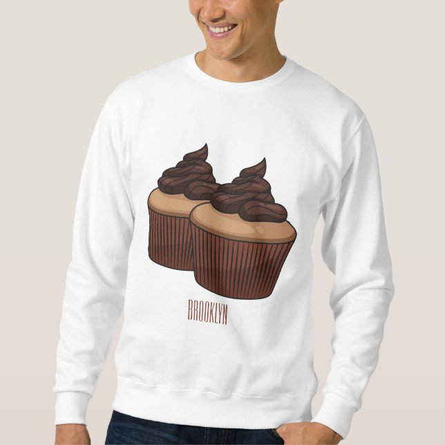 Cupcake cartoon illustration  sweatshirt (Front)