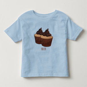 Cupcake cartoon illustration toddler t-shirt