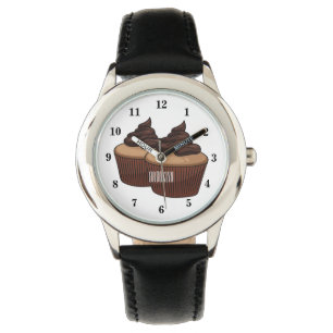 Cupcake cartoon illustration watch
