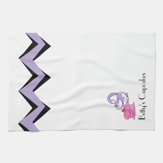 Cupcake Cat  Art-Deco Custom  Towels (Horizontal)