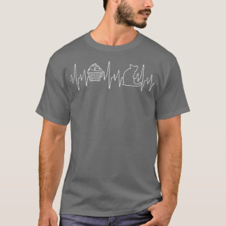 Cupcake Cat Heartbeat Funny Baking Cupcake Lover R T-Shirt